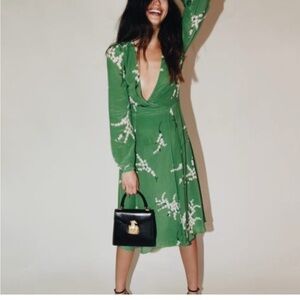 Realisation Par Green Floral Long Sleeve Dress